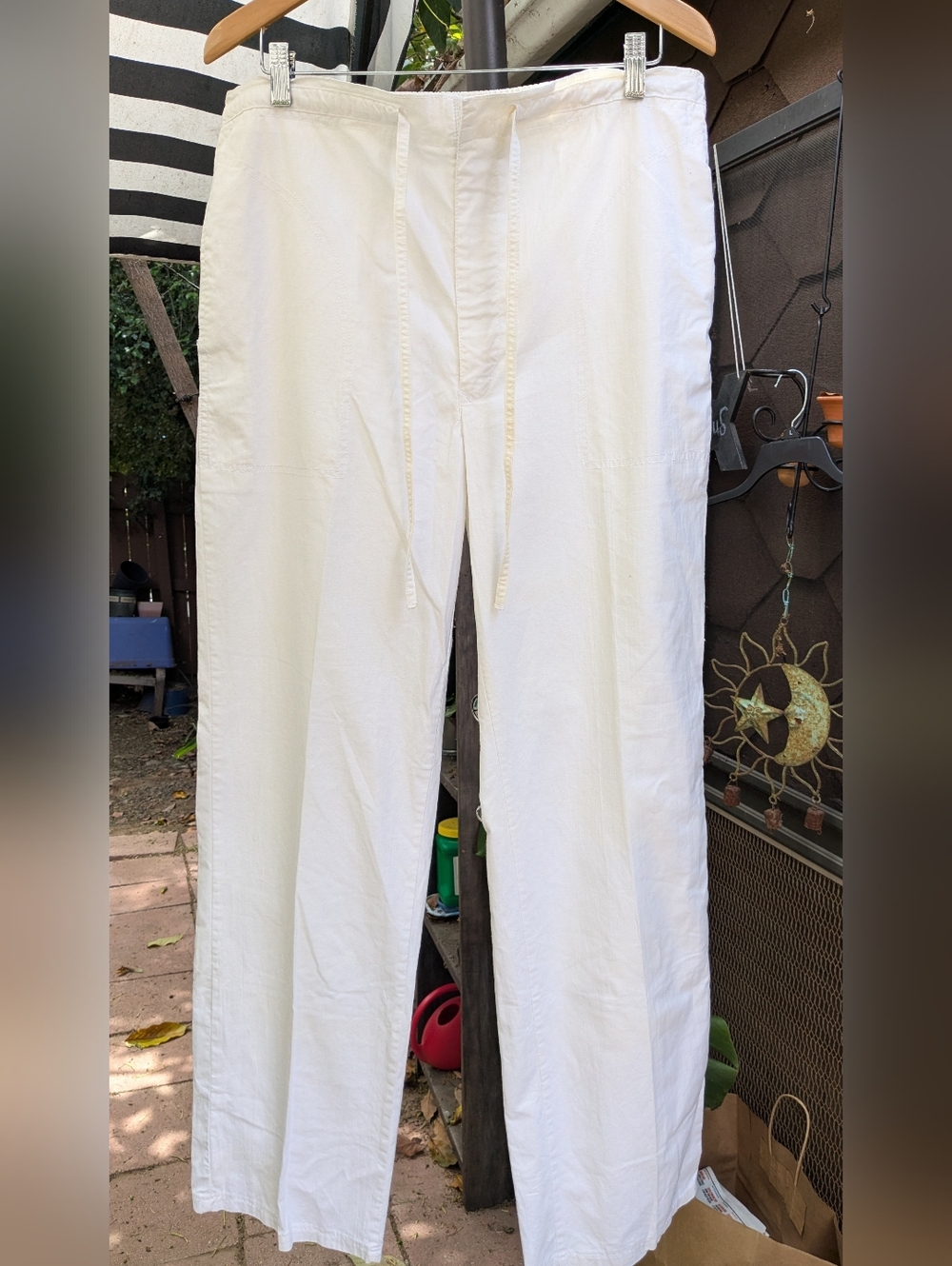 Vintage Brittania Men's White Drawstring White Pants